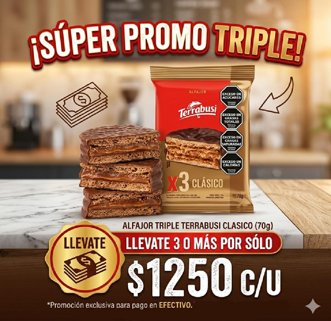 ALFAJOR TERRABUSI TRIPLE 70GR
